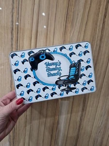 Personalised Gamer Sweet Snacks Treat Tin Chocolate Sweets storage Gift Blue  - Picture 1 of 4