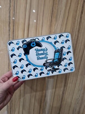 Personalised Gamer Sweet Snacks Treat Tin Chocolate Sweets storage Gift Blue  - Image 1 of 4