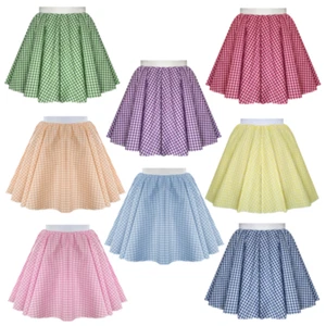GINGHAM School Skirt Check Gingham Summer Dress GIRLS Uniform 4 - 15 years UK - Picture 1 of 16