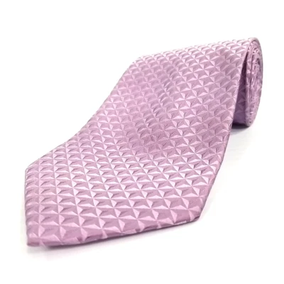Pierre Cardin Luxury Tie Iridescent Pink Geometric Star Silk Necktie 59" x 3.75" - Image 1 of 4