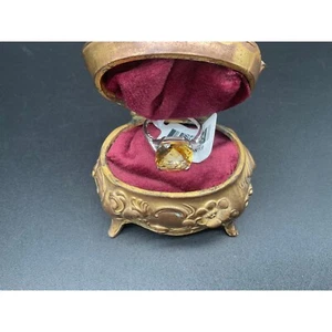 Sterling Silver 6.50ct Citrine Solitaire Ring Cushion Cut Size 9 JTV With Box - Picture 1 of 4