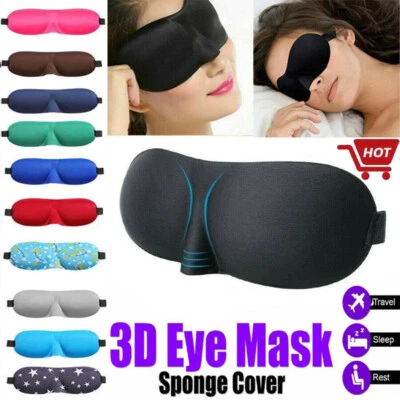 Eye Mask Soft Padded 3D Sleep Sponge Masks Cover Travel aid  Blindfold Shade - Image 1 of 4