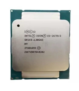 Intel Xeon E5-2670 V3 CPU 12-Core 2.3GHz SR1XS 30MB 120W LGA 2011-3 Processor - Picture 1 of 3