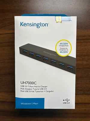 NEW Kensington UH7000C USB 3.0 7-Port Hub Charger Sync Station - Image 1 of 2