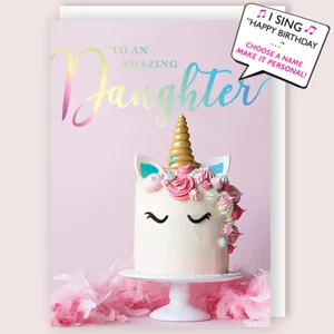 Amazing Daughter Musical Birthday Card Singing Happy Birthday To You Roz - Picture 1 of 2