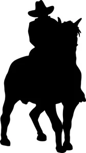 "Calcomanía de vinilo para decoración del hogar Cowboy Riding a Horse 20"" x 31" - Imagen 1 de 1