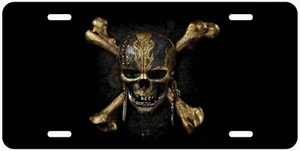 Skull and Bones Pirates Aluminum Novelty Auto License Plate - Bild 1 von 2