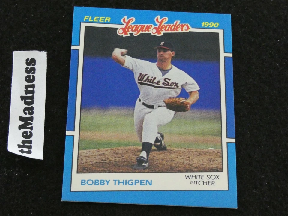 1990 Fleer League Leaders Bobby Thigpen Baseball Card #39 White Sox Oddball - Image 1 of 1