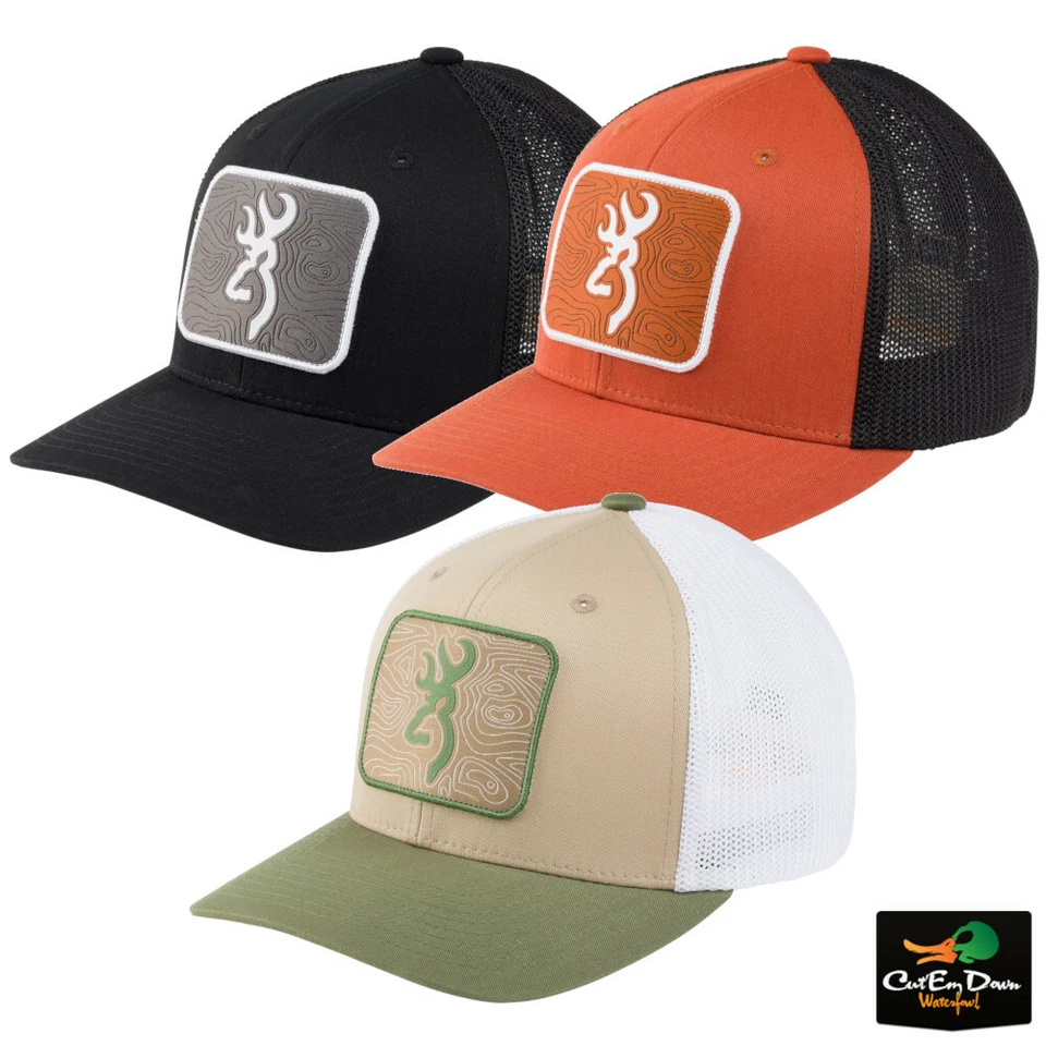 NEW BROWNING CHARTED PATCH LOGO MESH BACK CAP FLEXFIT HAT - Image 1 of 1