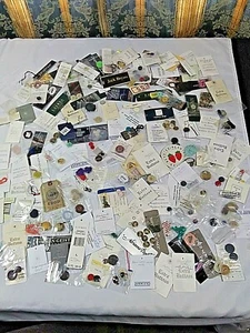 Vintage Large Mixed Lot Buttons Spare/Replacement Threads Some Tags - Picture 1 of 9