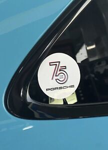 Porsche 75th Anniversary 3in PCA Style Vinyl Window Glass cling sticker - 2pc