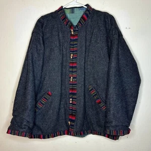 Vintage Handmade Himalayan Nepal Wool Shacket Large - Picture 1 of 11