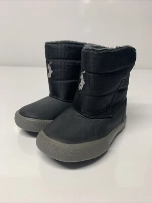 Polo Ralph Lauren Niños Pequeños INVIERNO DAMIEN Botas Negras TALLA 5 Niños Niñas Foto 1 de 4