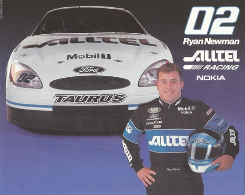 2002 RYAN NEWMAN "ALLTEL FORD PENSKE" #02 NASCAR BUSCH SERIES POSTCARD Cover