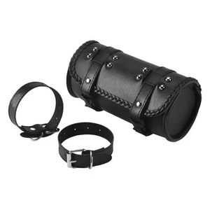 Motorcycle Fork Bag PU Leather Bicycle Handlebar Tool Pouch Sissy Bar Roll5793 - Picture 1 of 7