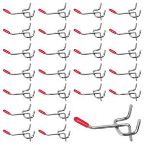 25x Single Pegboard Hooks 50mm Board Slat Wall Retail Display Shop Peg Fits5370 - Picture 1 of 7