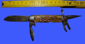 Taschenmesser USA Hirschhorn Griff 1 Viertel des 20. Jh. - Bild 1 von 6