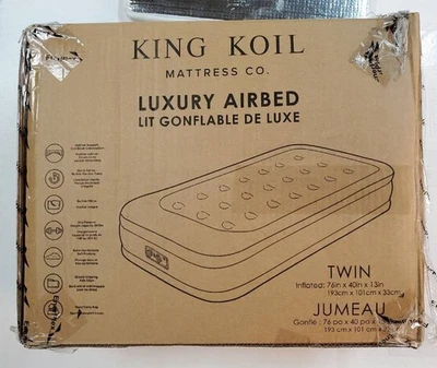 King Koil Luxury Pillow Top Twin Air Mattress with Built-in High-Speed Pump  - Image 1 of 4