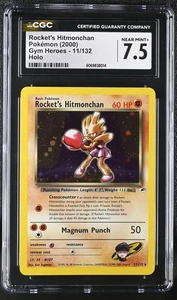 CGC 7.5 Rocket's Hitmonchan 2000 Gym Heroes 11/132 Holo Graded Pokemon SWIRL - Bild 1 von 2