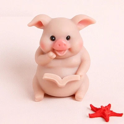 5.5CM Full Silicone Reborn Pig Doll Mini Toys with Eyes Soft Silicone Realistic - Image 1 of 4