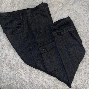 Armani Exchange A|X Trouser Pant Mens 31x32 Black Cargo Wool Casual Dress Lined - Picture 1 of 12