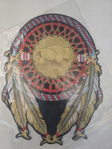 Traumfänger Indianer Büffel Lg 12x9" Bügelbild Patch unbenutzt - Bild 1 von 5