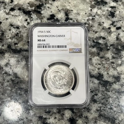 1954 S WASHINGTON CARVER  NGC MS 64 - Image 1 of 3