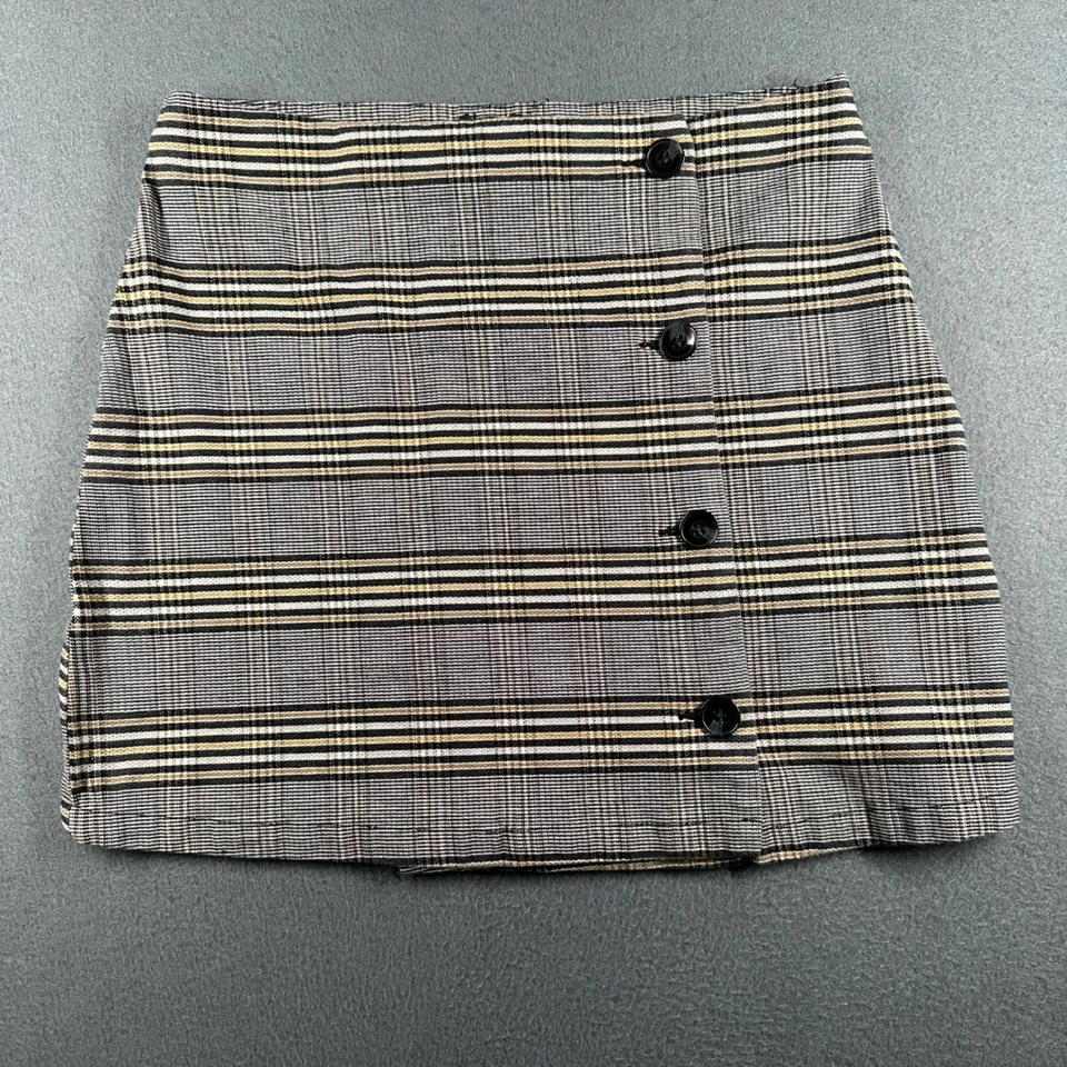 Volcom Wrap Mini Skirt Womens Small Plaid  with Button Detail Y2K Bohocore - Image 1 of 4