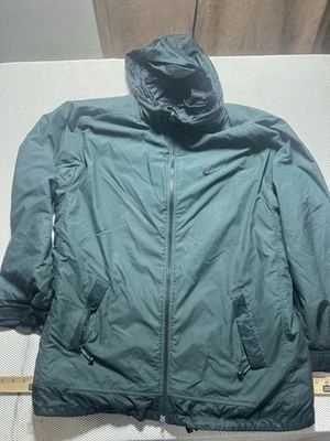 Chaqueta/abrigo de lluvia vintage Nike verde bosque de nailon Puffer talla grande swoosh Foto 1 de 4