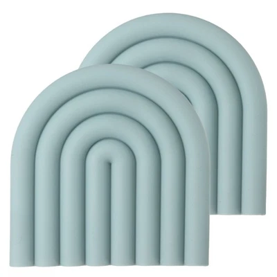 2 piezas alfombrillas trivets de silicona 6" soportes para olla caliente en forma de U (azul marino) Foto 1 de 4