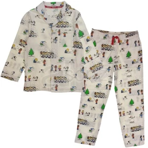 Neu Kinder Jungen Mädchen Baumwolle Pyjama UK Kinder Schnee Szene Erdnüsse Alter M S L - Bild 1 von 9