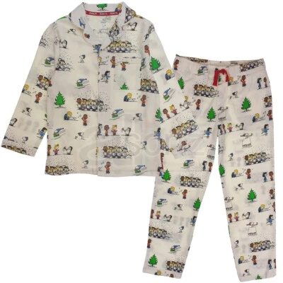 UK HIGH STREET Neu Kinder Jungen Mädchen Baumwolle Pyjama UK Kinder Schneeszene Peanuts Alter M S L