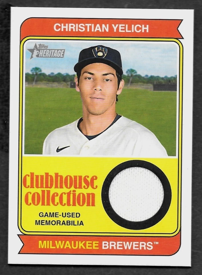 2023 Topps Heritage #CCR-CY Christian Yelich- Uniform Relic Card - NRMT - Image 1 of 1