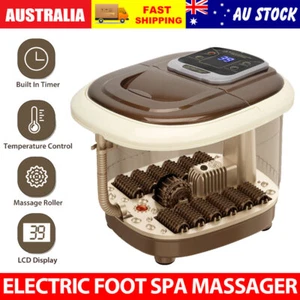 Electric Foot Spa Bath Massager Shiatsu Roller Heat Soak Home Bubble Bath Tub - Picture 1 of 12