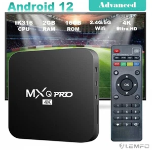 MXQ TV Box Android 12 4K Smart TV Reproductor multimedia Doble Wi-Fi USB 3.0 2GB/16GB H.265 - Imagen 1 de 16