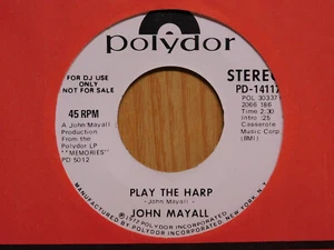 John Mayall blues promo 45 Play The Harp on Polydor - Picture 1 of 3