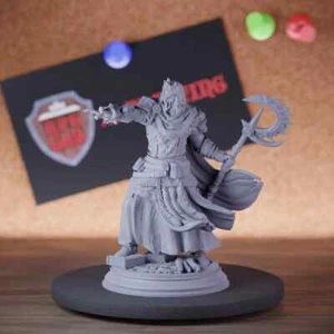 Warlock Miniature Fighter Mini Dungeons and Dragons Mini DnD 5e TTRPG Pathfinder - Picture 1 of 8