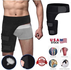 Compression Strap Hip Brace Sciatica Groin Pain Relief Thigh Support Wrap Unisex - Picture 1 of 15