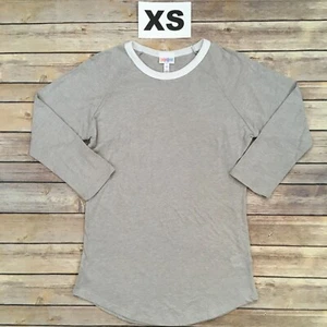 XS RANDY LuLaRoe ~ EINFARBIG GRAU, WEISSE BORTE ~ Größen 2-4; kostenloser Versand! nwt - Bild 1 von 3