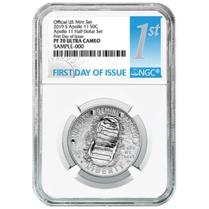 2019-S Proof 50c Apollo 11 50th Ann. Half Dollar NGC PF70DCAM FDI First Label - Bild 1 von 2