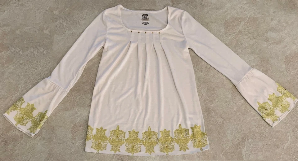 Girls Ivory Flared Sleeve Fashion Top: L(10/12) - Изображение 1 из 1