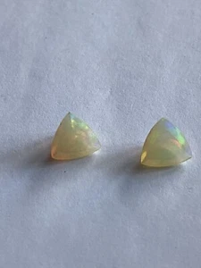 OPAL NATURAL FIRE OPAL PAIR MEXICAN TOP GRADE 1.3 carat weight. GENUINE OPALS - Picture 1 of 11