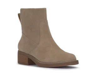 NEW LUCKY BRAND Kazey Square Toe Tan Suede Block Heel Bootie Women's Size 5 M - Bild 1 von 9