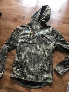 Mossy Oak Obsession Camo Pullover Hoodie Jacket Front 2 Sided Zip Pocket NEW - Picture 1 of 4