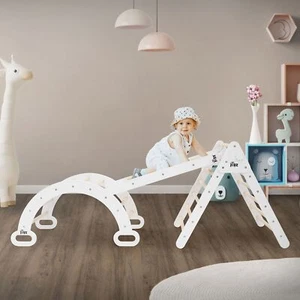 Joyz Escalera triangular con arco equilibrio tobogán parque infantil montessori - Imagen 1 de 8