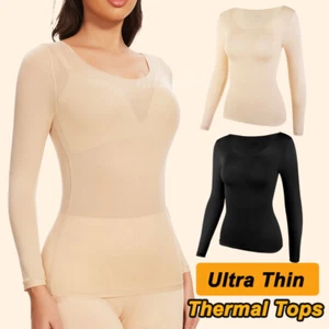 Ropa interior térmica ultradelgada para damas Camiseta manga larga Camisa cálida de invierno - Imagen 1 de 21