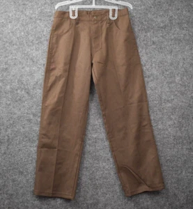 Wrangler Husky Relaxed Fit Boys 14 Brown Pants 28x27 Flat Front Straight Leg - Picture 1 of 10