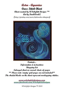 ASTRO - AQUARIUS ~~ counted cross stitch pattern - Picture 1 of 4