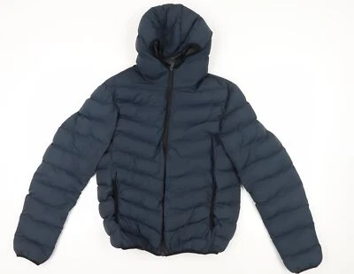 Brave Soul Blue Puffer Jacket - Hooded, Lightweight, L - Image 1 of 4