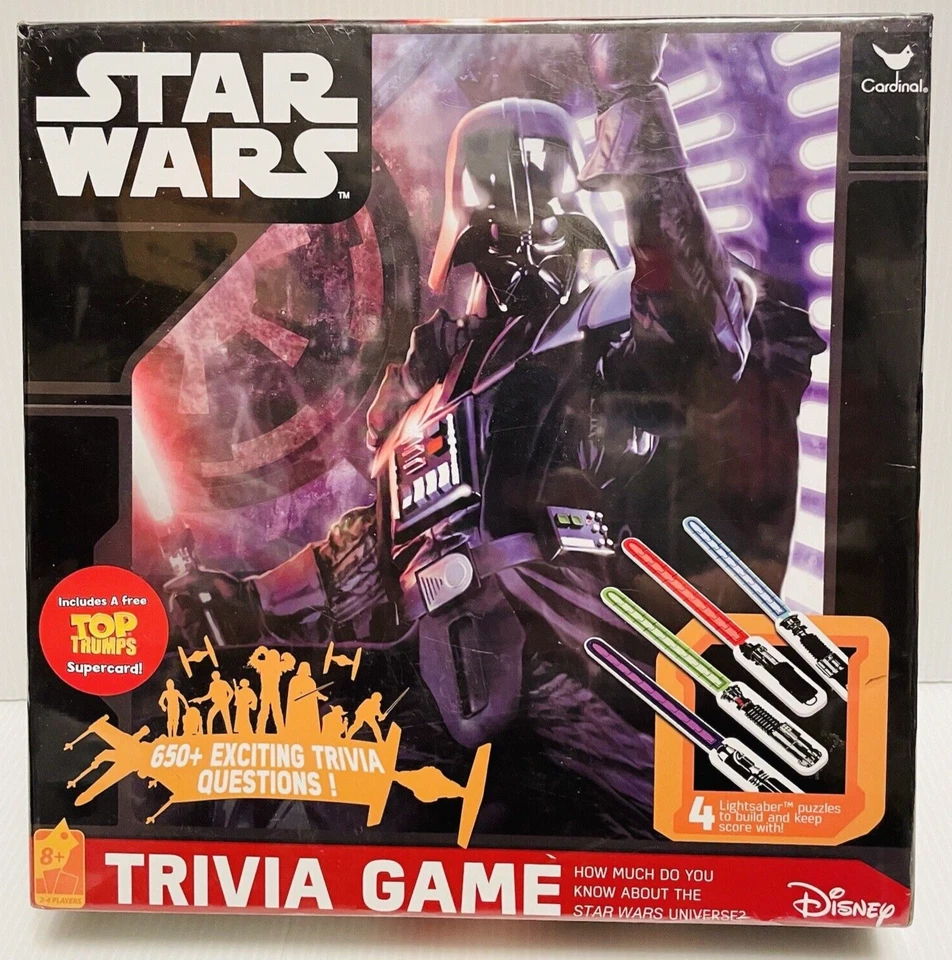Star Wars Trivia Juego 650+ Preguntas 4 Rompecabezas Sable de Luz NUEVO Precintado Cardenal. Foto 1 de 4